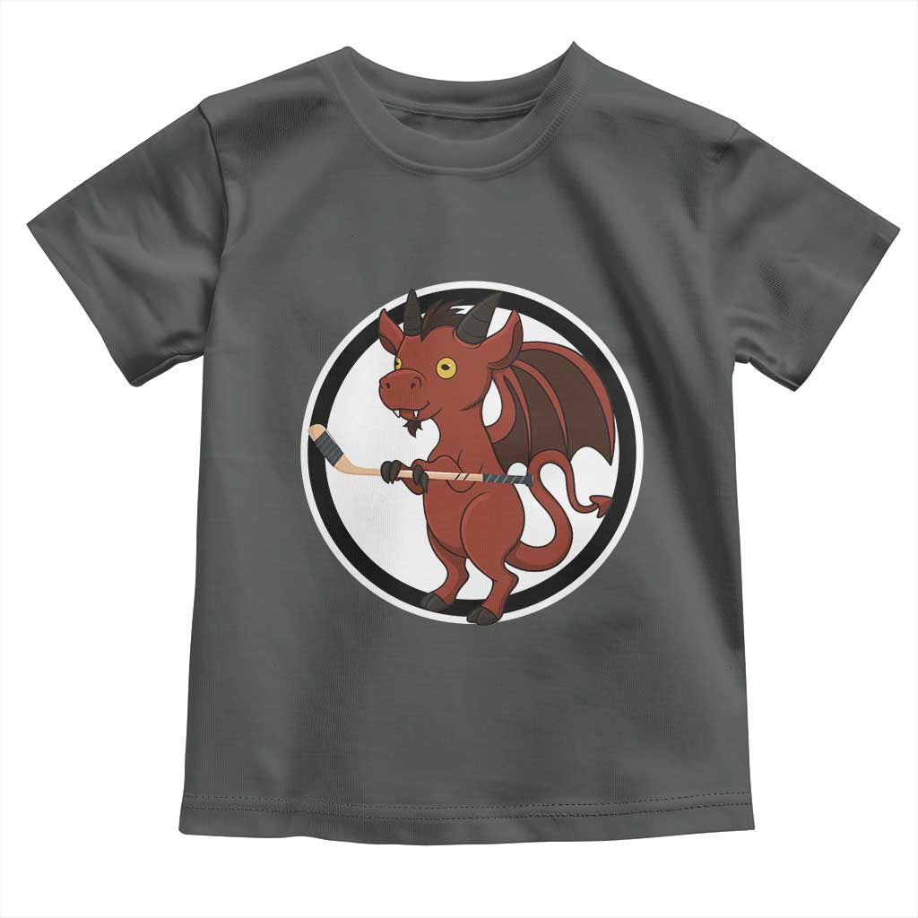 Funny Cryptid Sports Gift Toddler T Shirt Jersey Devil Playing Ice Hockey TS12 Dark Heather Print Your Wear