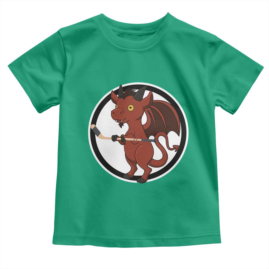Funny Cryptid Sports Gift Toddler T Shirt Jersey Devil Playing Ice Hockey TS12 Irish Green Print Your Wear