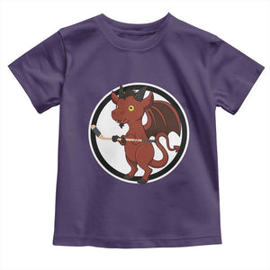 Funny Cryptid Sports Gift Toddler T Shirt Jersey Devil Playing Ice Hockey TS12 Purple Print Your Wear