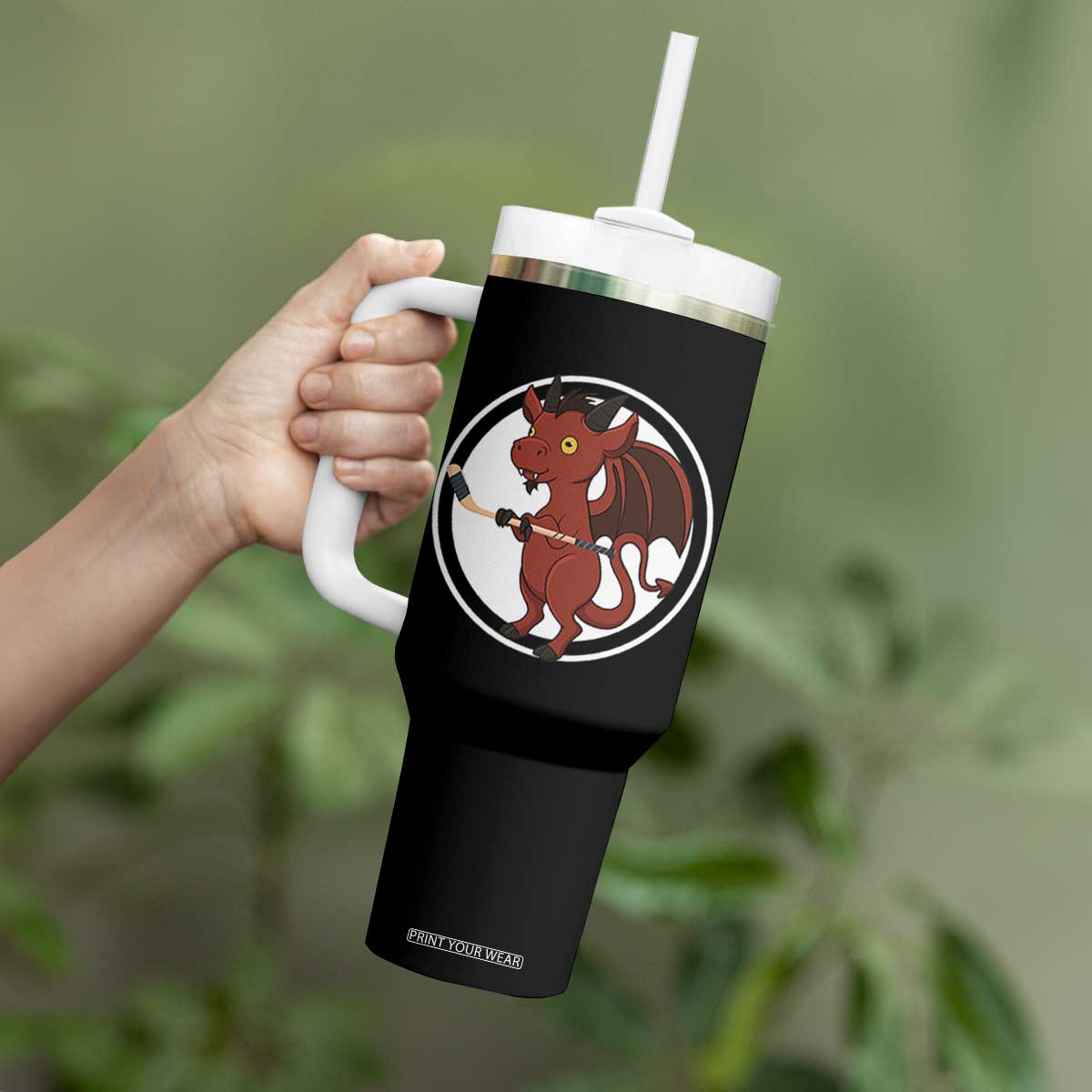 Funny Cryptid Sports Gift Tumbler With Handle Jersey Devil Playing Ice Hockey TS12 Print Your Wear
