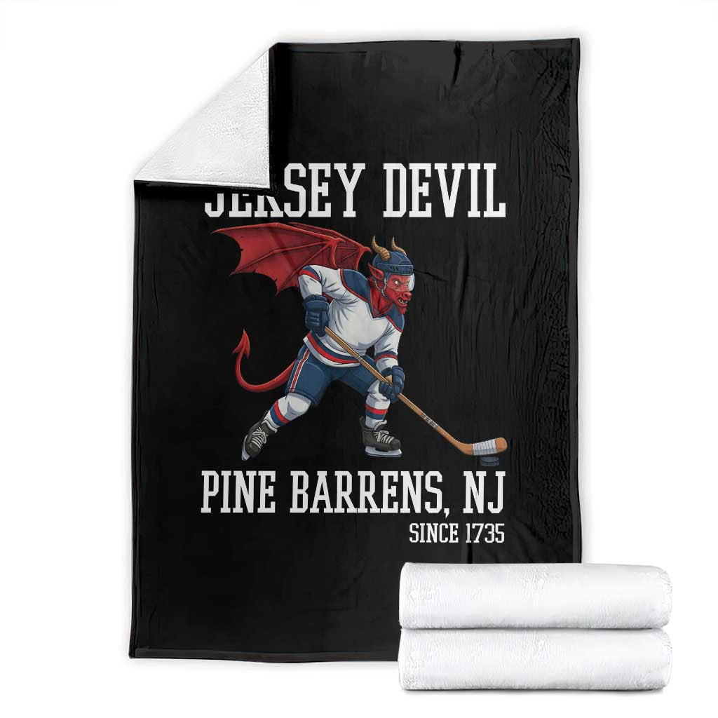 Pine Barrens New Jersey Devil Throw Blanket Gothic Horror Ice Hockey Gift TS12 Black Print Your Wear