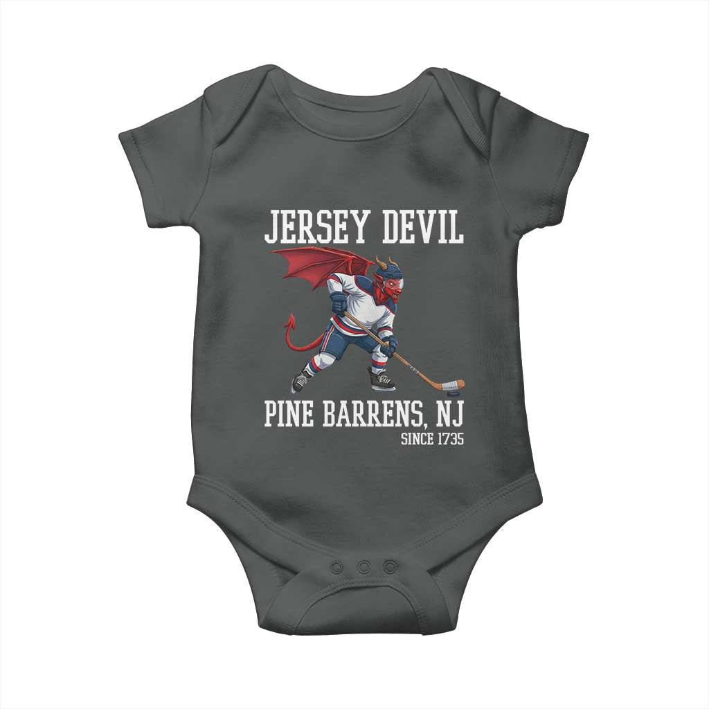 Pine Barrens New Jersey Devil Baby Onesie Gothic Horror Ice Hockey Gift TS12 Dark Heather Print Your Wear