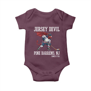 Pine Barrens New Jersey Devil Baby Onesie Gothic Horror Ice Hockey Gift TS12 Maroon Print Your Wear