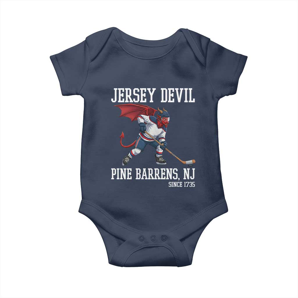 Pine Barrens New Jersey Devil Baby Onesie Gothic Horror Ice Hockey Gift TS12 Navy Print Your Wear