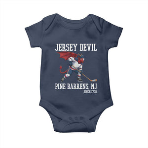 Pine Barrens New Jersey Devil Baby Onesie Gothic Horror Ice Hockey Gift TS12 Navy Print Your Wear