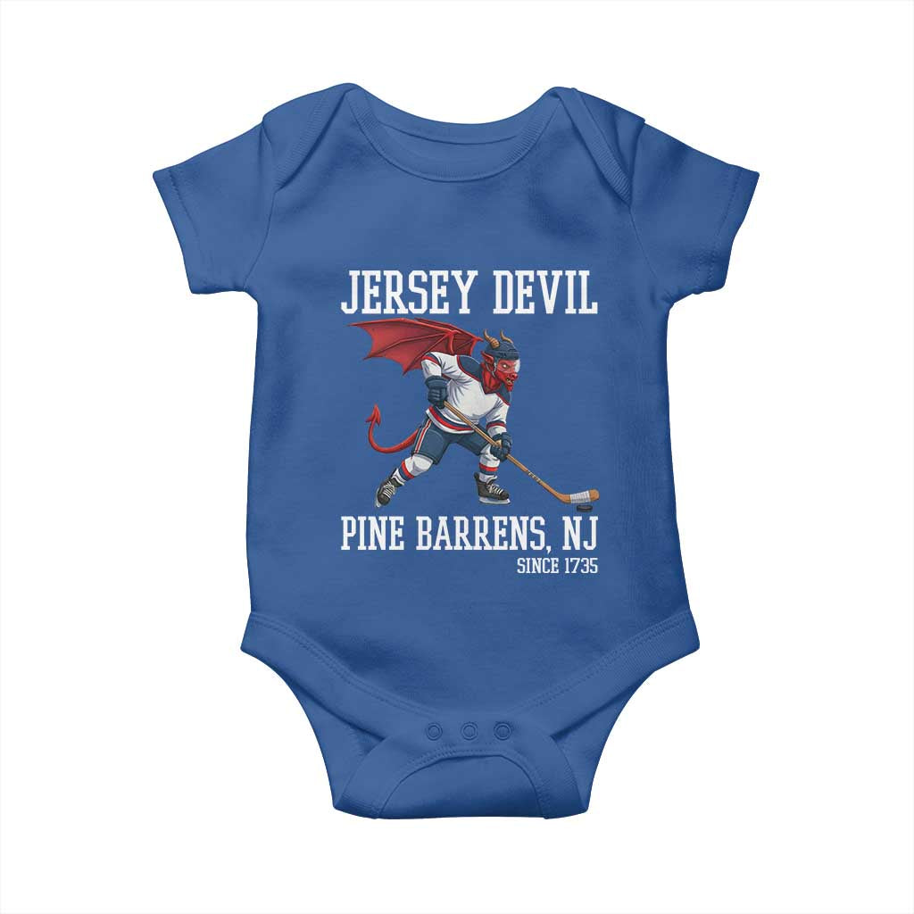 Pine Barrens New Jersey Devil Baby Onesie Gothic Horror Ice Hockey Gift TS12 Royal Blue Print Your Wear
