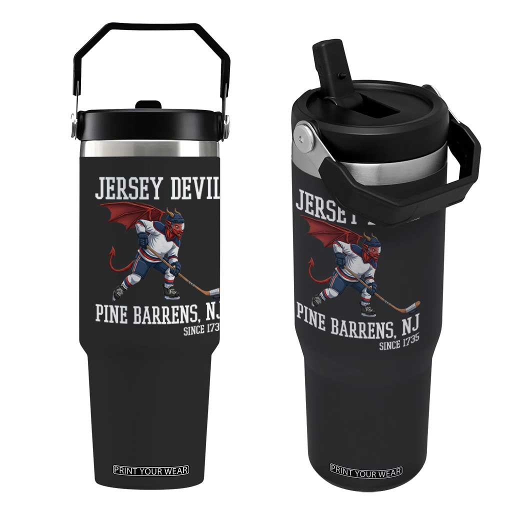 Pine Barrens New Jersey Devil Flip Straw Tumbler Gothic Horror Ice Hockey Gift TS12 One Size: 30 oz Black Print Your Wear