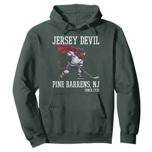 Pine Barrens New Jersey Devil Hoodie Gothic Horror Ice Hockey Gift TS12 Dark Forest Green Print Your Wear