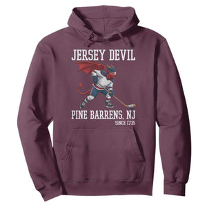 Pine Barrens New Jersey Devil Hoodie Gothic Horror Ice Hockey Gift TS12 Maroon Print Your Wear