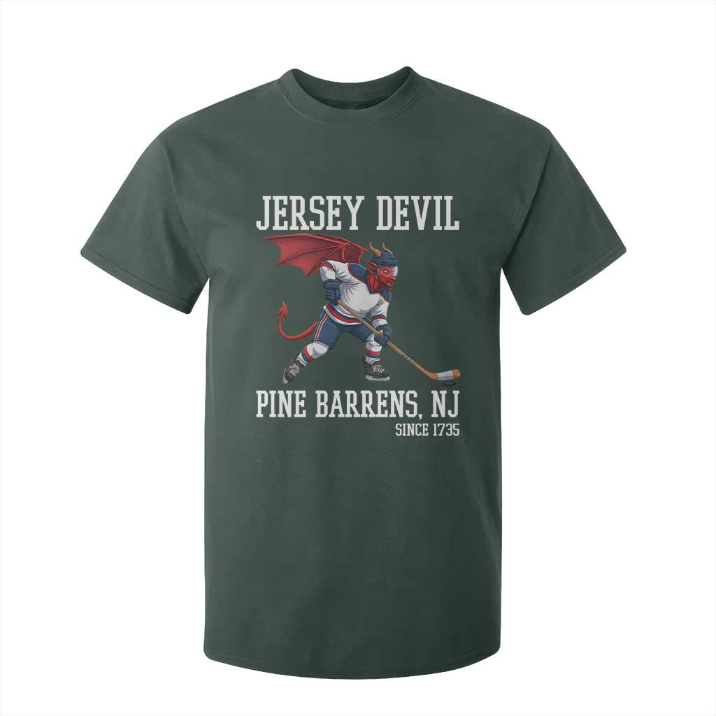 Pine Barrens New Jersey Devil T Shirt For Kid Gothic Horror Ice Hockey Gift TS12 Dark Forest Green Print Your Wear