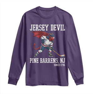 Pine Barrens New Jersey Devil Long Sleeve Shirt Gothic Horror Ice Hockey Gift TS12 Purple Print Your Wear