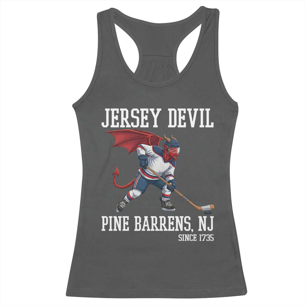 Pine Barrens New Jersey Devil Racerback Tank Top Gothic Horror Ice Hockey Gift TS12 Dark Heather Print Your Wear