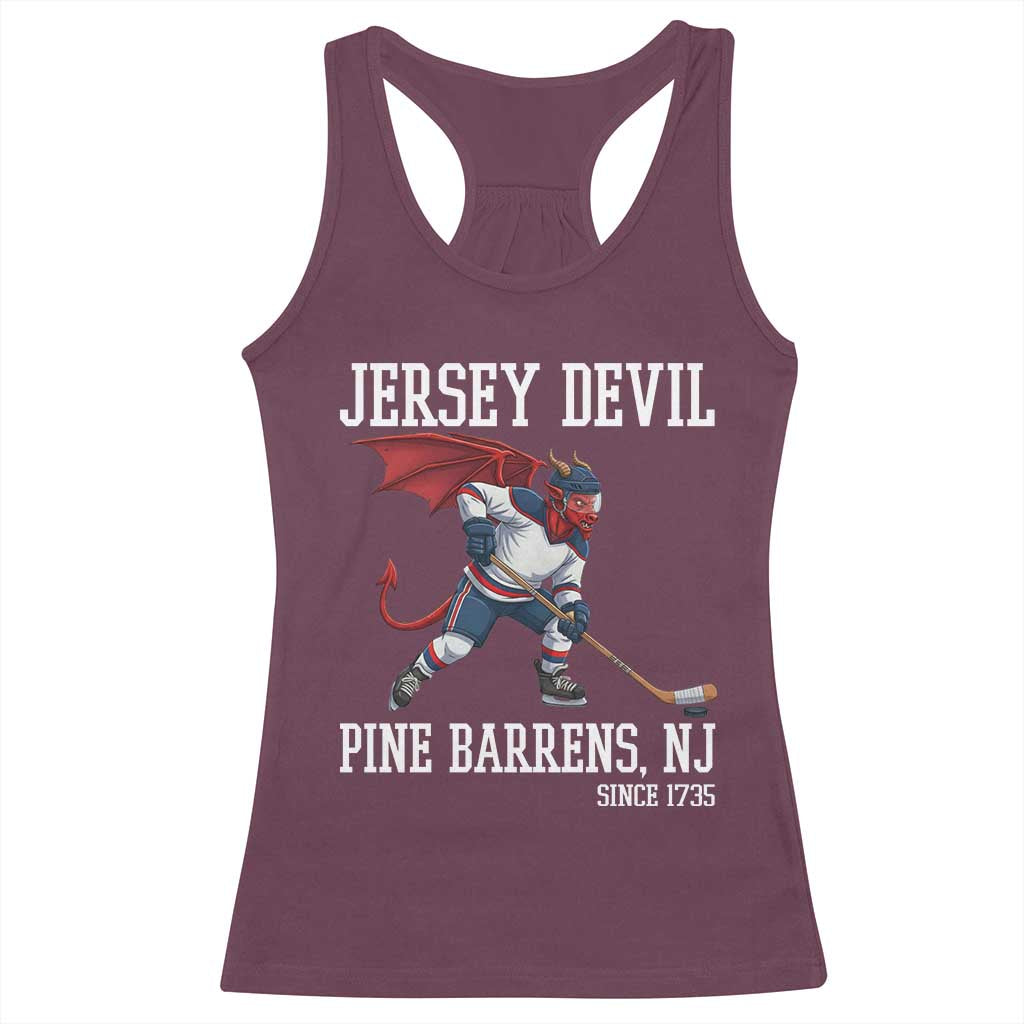 Pine Barrens New Jersey Devil Racerback Tank Top Gothic Horror Ice Hockey Gift TS12 Maroon Print Your Wear