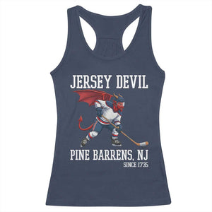 Pine Barrens New Jersey Devil Racerback Tank Top Gothic Horror Ice Hockey Gift TS12 Navy Print Your Wear