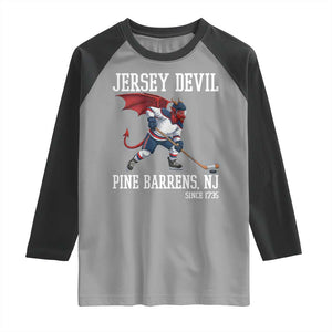 Pine Barrens New Jersey Devil Raglan Shirt Gothic Horror Ice Hockey Gift TS12 Sport Gray Black Print Your Wear