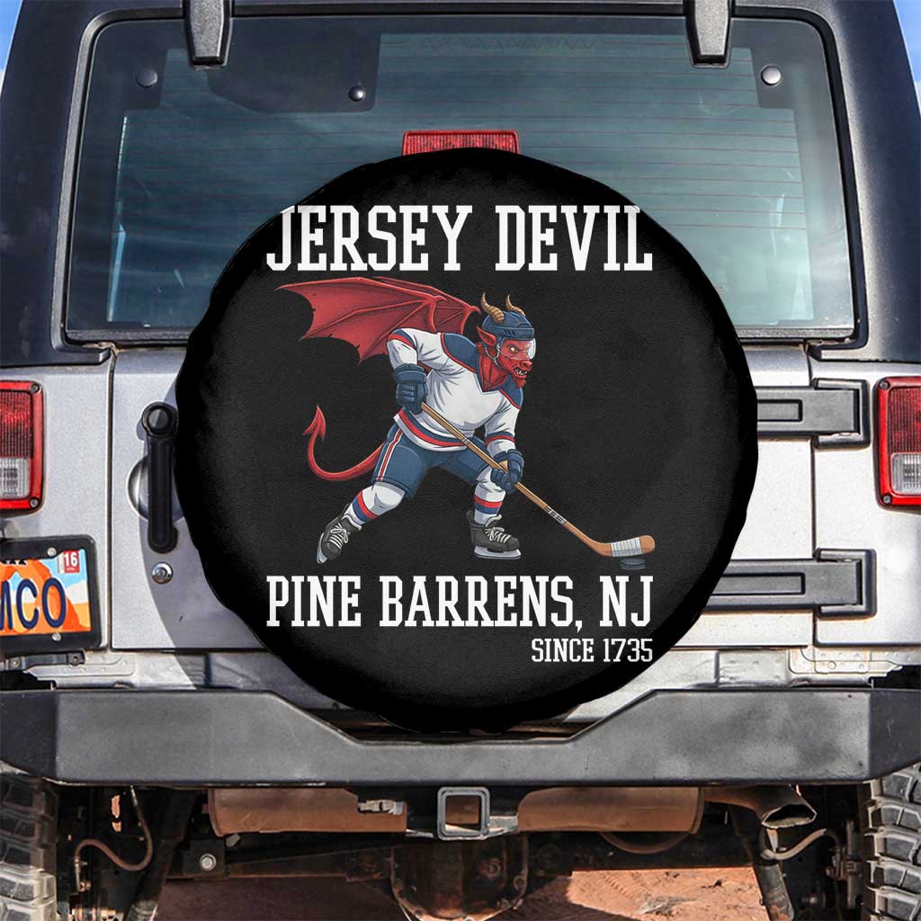 Pine Barrens New Jersey Devil Spare Tire Cover Gothic Horror Ice Hockey Gift TS12 No hole Black Print Your Wear