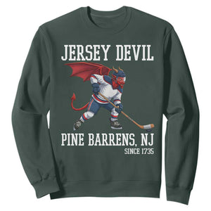 Pine Barrens New Jersey Devil Sweatshirt Gothic Horror Ice Hockey Gift TS12 Dark Forest Green Print Your Wear