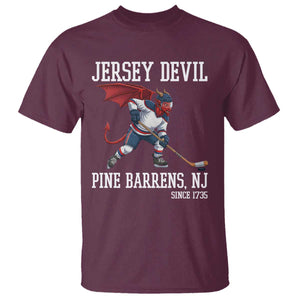 Pine Barrens New Jersey Devil T Shirt Gothic Horror Ice Hockey Gift TS12 Maroon Print Your Wear