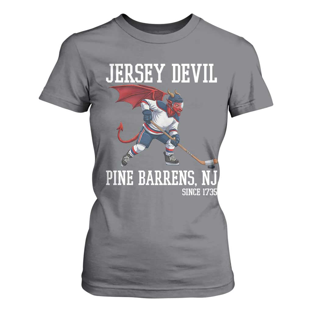 Pine Barrens New Jersey Devil T Shirt For Women Gothic Horror Ice Hockey Gift TS12 Charcoal Print Your Wear