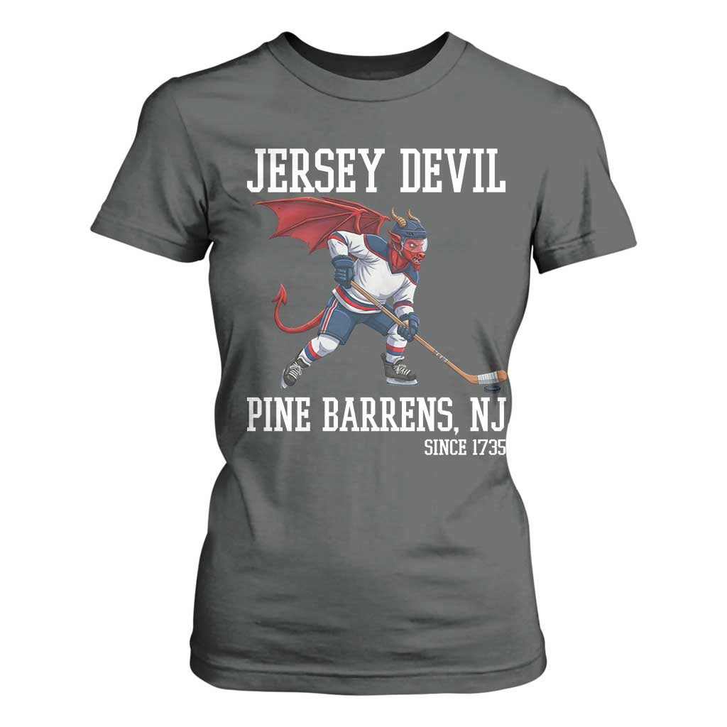 Pine Barrens New Jersey Devil T Shirt For Women Gothic Horror Ice Hockey Gift TS12 Dark Heather Print Your Wear