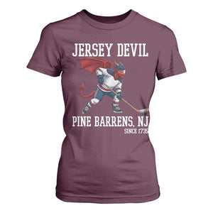 Pine Barrens New Jersey Devil T Shirt For Women Gothic Horror Ice Hockey Gift TS12 Maroon Print Your Wear