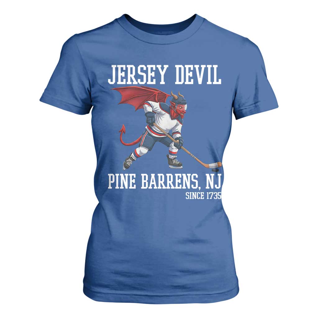 Pine Barrens New Jersey Devil T Shirt For Women Gothic Horror Ice Hockey Gift TS12 Royal Blue Print Your Wear