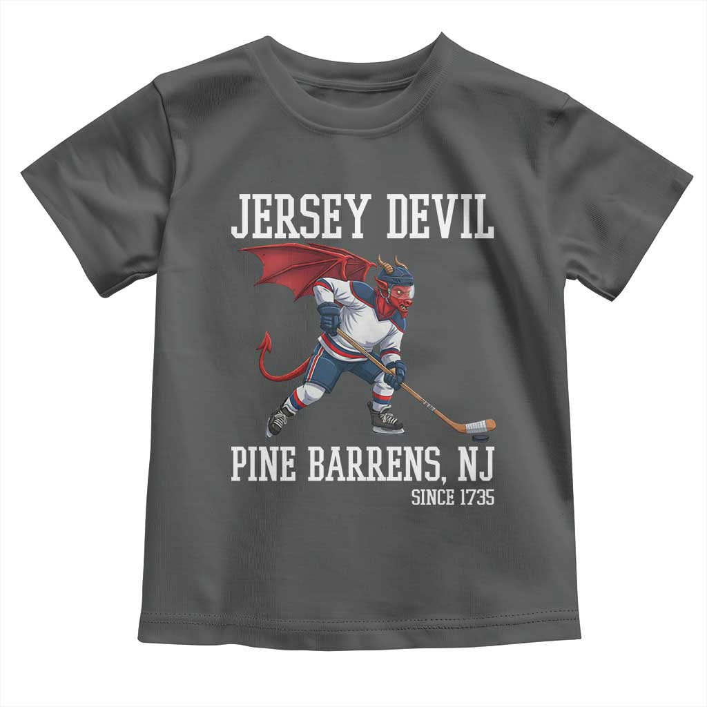 Pine Barrens New Jersey Devil Toddler T Shirt Gothic Horror Ice Hockey Gift TS12 Dark Heather Print Your Wear