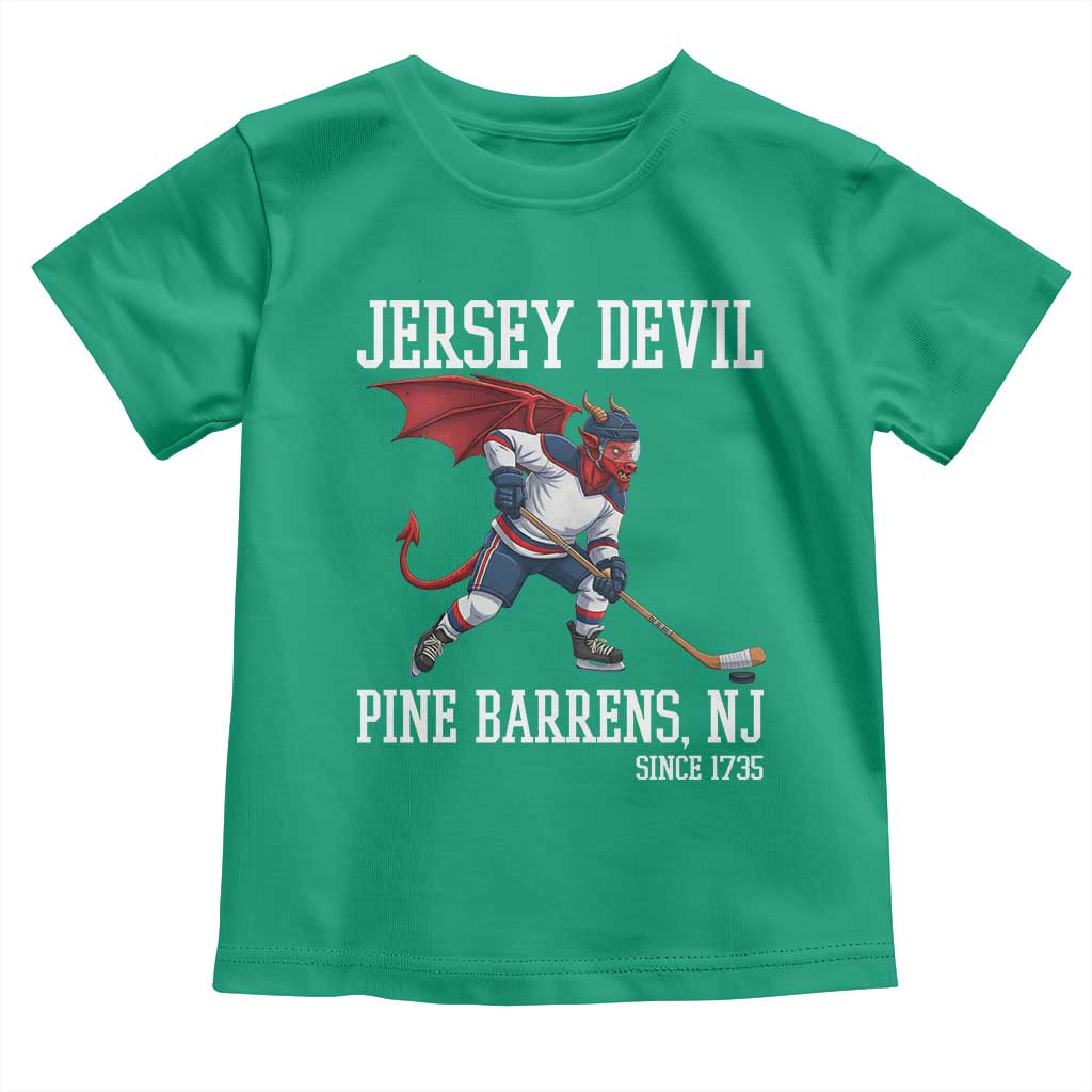 Pine Barrens New Jersey Devil Toddler T Shirt Gothic Horror Ice Hockey Gift TS12 Irish Green Print Your Wear