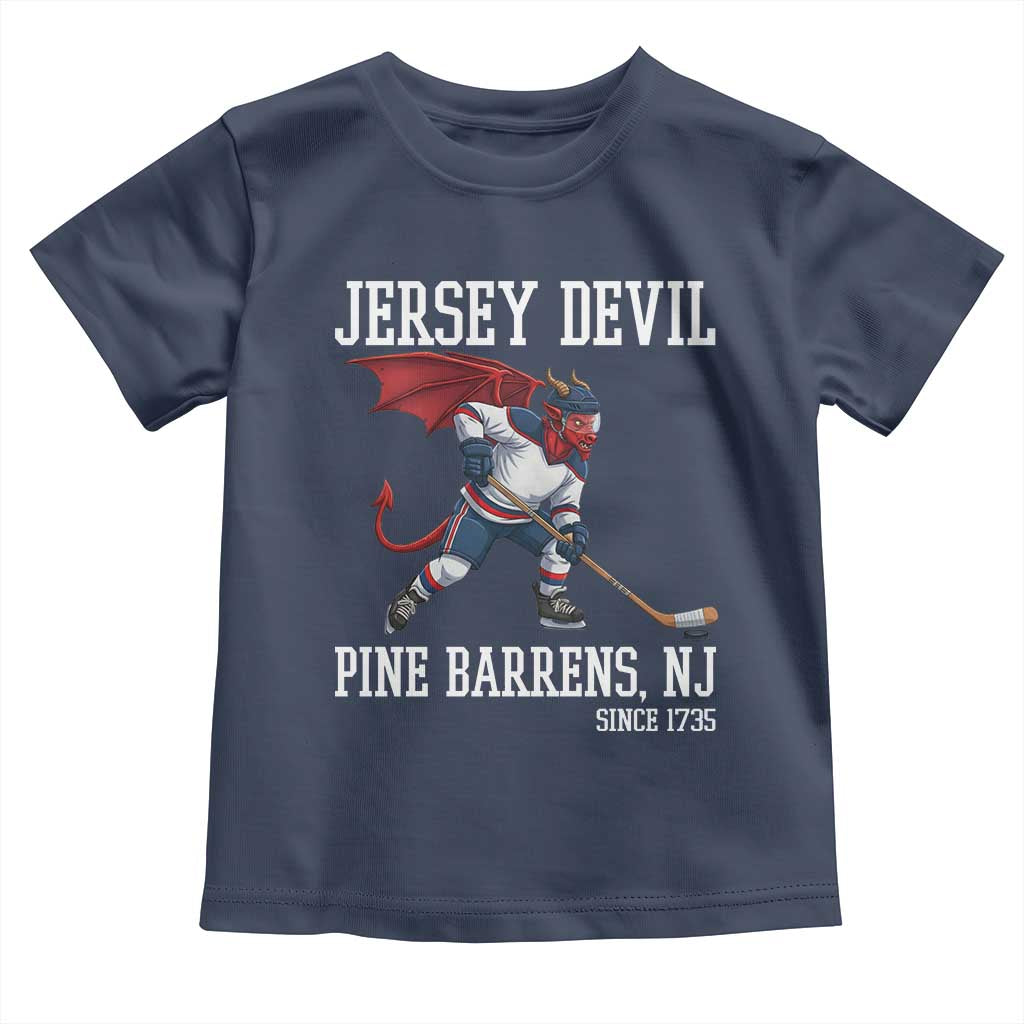 Pine Barrens New Jersey Devil Toddler T Shirt Gothic Horror Ice Hockey Gift TS12 Navy Print Your Wear