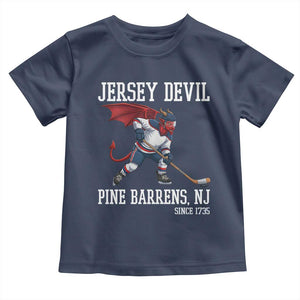 Pine Barrens New Jersey Devil Toddler T Shirt Gothic Horror Ice Hockey Gift TS12 Navy Print Your Wear