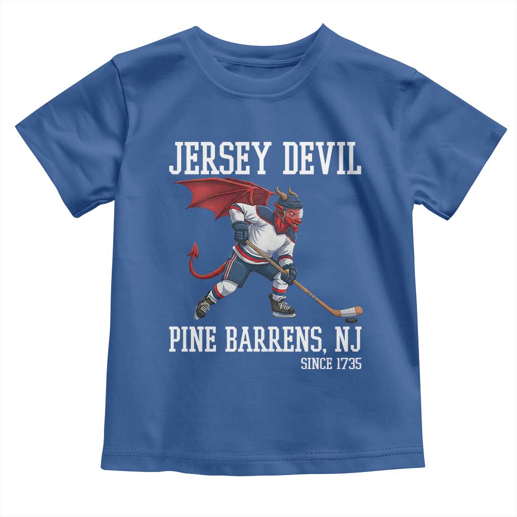 Pine Barrens New Jersey Devil Toddler T Shirt Gothic Horror Ice Hockey Gift TS12 Royal Blue Print Your Wear
