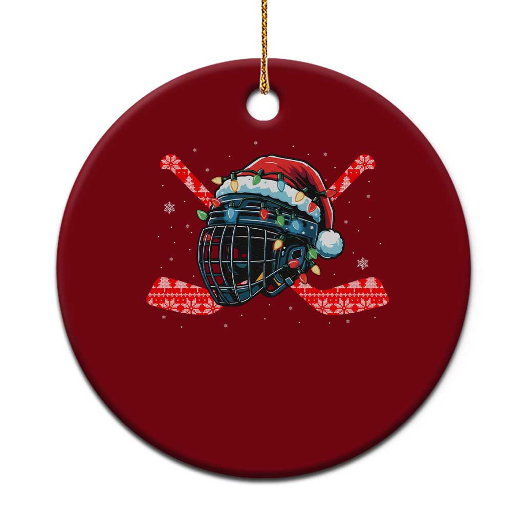 Christmas Ice Hockey Helmet Santa Ceramic Ornament Funny Xmas Gift TS12 1pc Red Print Your Wear