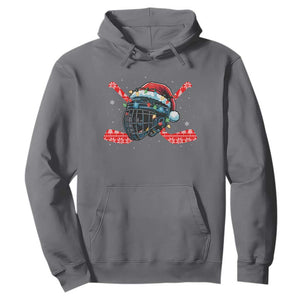 Christmas Ice Hockey Helmet Santa Hoodie Funny Xmas Gift TS12 Charcoal Print Your Wear