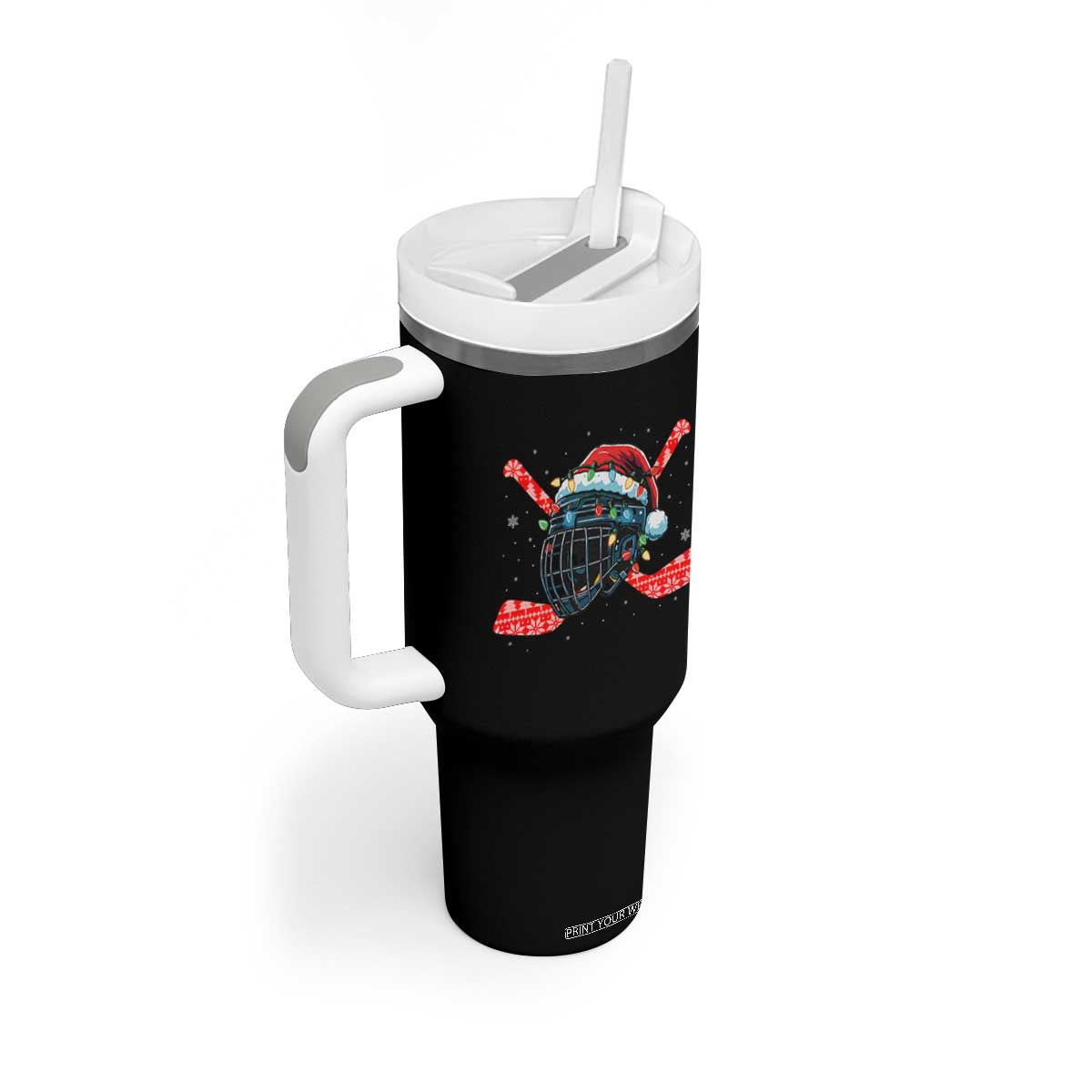 Christmas Ice Hockey Helmet Santa Tumbler With Handle Funny Xmas Gift TS12 Print Your Wear