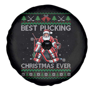 Best Pucking Christmas Ever Spare Tire Cover Santa Hockey Goalie Ugly Sweater Gift TS12 Print Your Wear