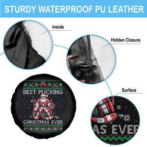 Best Pucking Christmas Ever Spare Tire Cover Santa Hockey Goalie Ugly Sweater Gift TS12 Print Your Wear