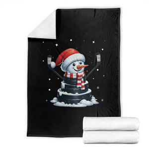Hockey Puck Snowman Throw Blanket Funny Holiday Christmas Gift TS12 Black Print Your Wear