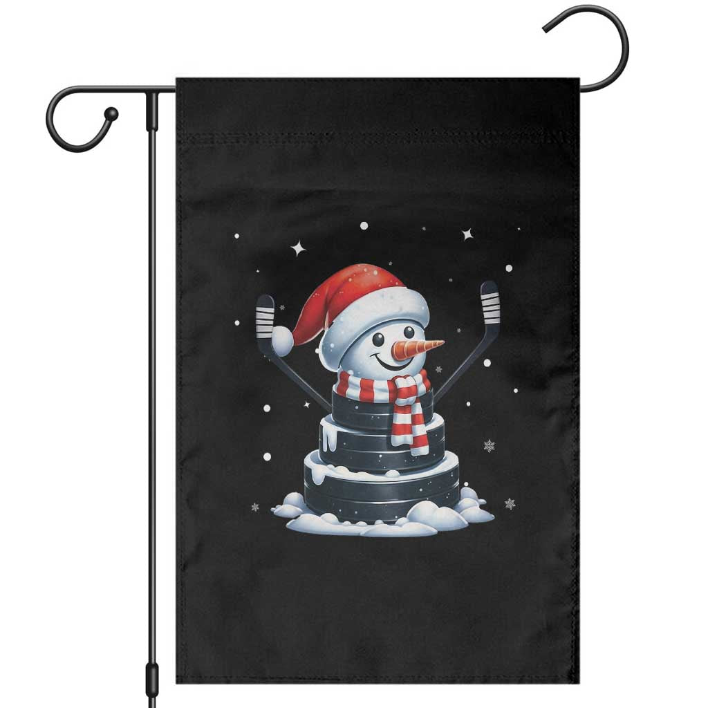 Hockey Puck Snowman Garden Flag Funny Holiday Christmas Gift TS12 Black Print Your Wear