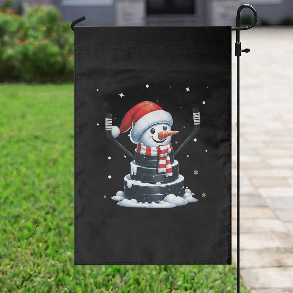 Hockey Puck Snowman Garden Flag Funny Holiday Christmas Gift TS12 Print Your Wear