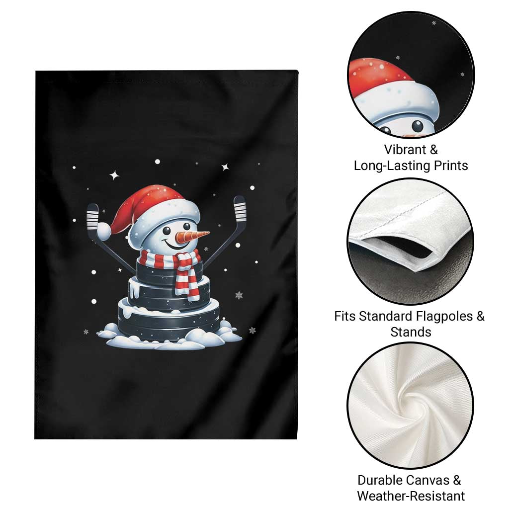 Hockey Puck Snowman Garden Flag Funny Holiday Christmas Gift TS12 Print Your Wear