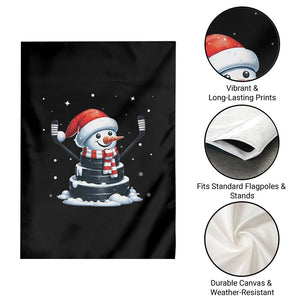 Hockey Puck Snowman Garden Flag Funny Holiday Christmas Gift TS12 Print Your Wear