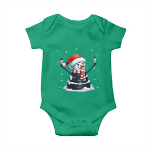 Hockey Puck Snowman Baby Onesie Funny Holiday Christmas Gift TS12 Irish Green Print Your Wear