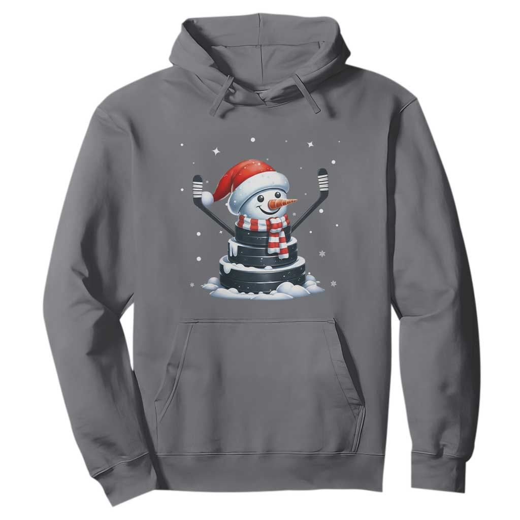 Hockey Puck Snowman Hoodie Funny Holiday Christmas Gift TS12 Charcoal Print Your Wear