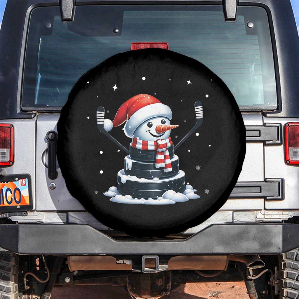 Hockey Puck Snowman Spare Tire Cover Funny Holiday Christmas Gift TS12 No hole Black Print Your Wear