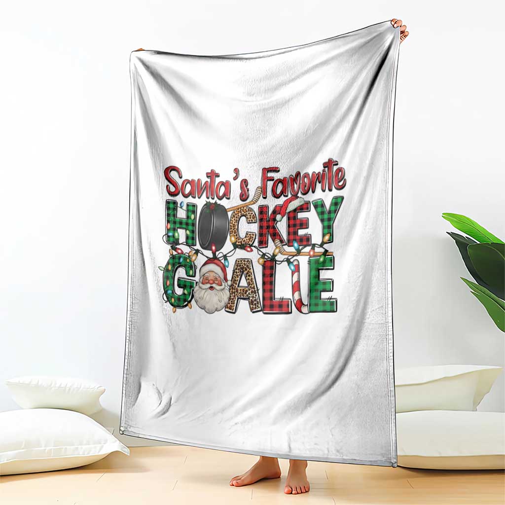 Santa Favorite Hockey Goalie Throw Blanket Funny Christmas Gift TS12 Print Your Wear