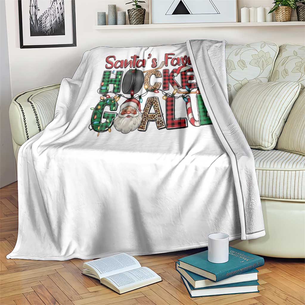 Santa Favorite Hockey Goalie Throw Blanket Funny Christmas Gift TS12 Print Your Wear