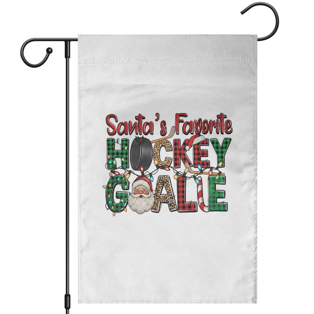 Santa Favorite Hockey Goalie Garden Flag Funny Christmas Gift TS12 White Print Your Wear