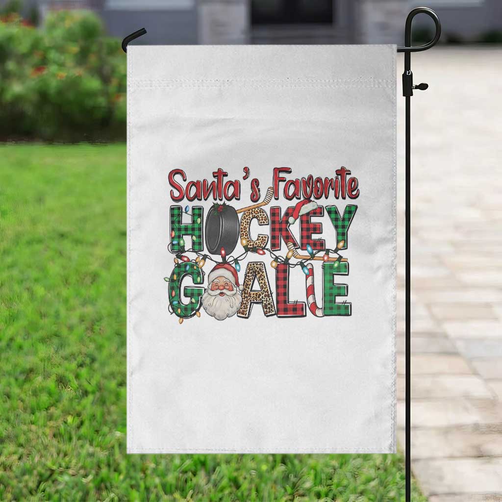 Santa Favorite Hockey Goalie Garden Flag Funny Christmas Gift TS12 Print Your Wear