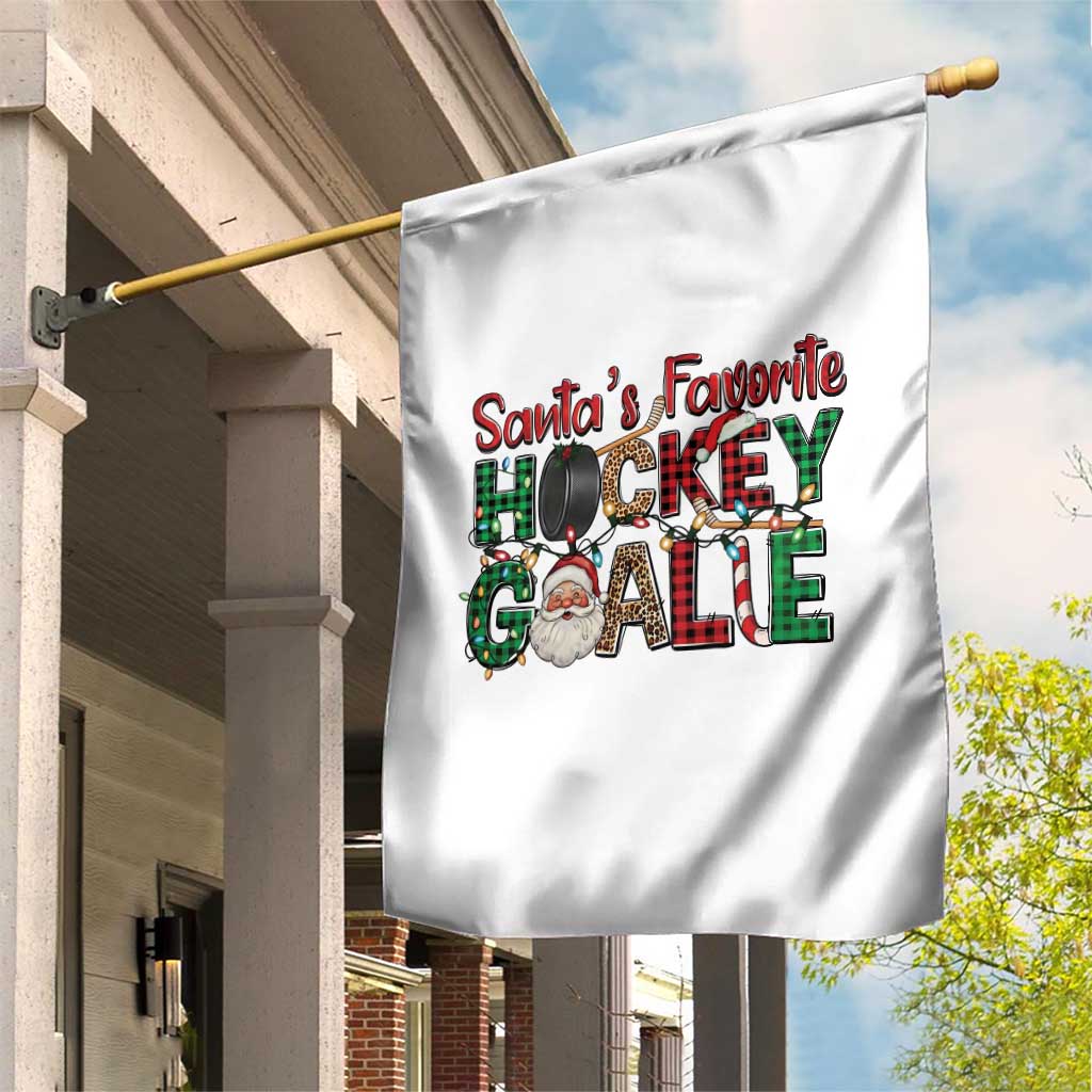 Santa Favorite Hockey Goalie Garden Flag Funny Christmas Gift TS12 Print Your Wear