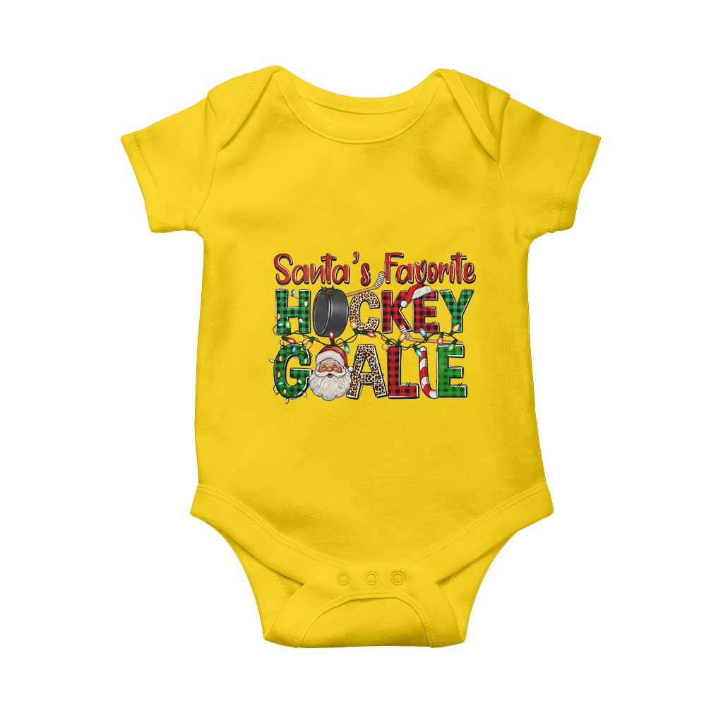 Santa Favorite Hockey Goalie Baby Onesie Funny Christmas Gift TS12 Daisy Print Your Wear